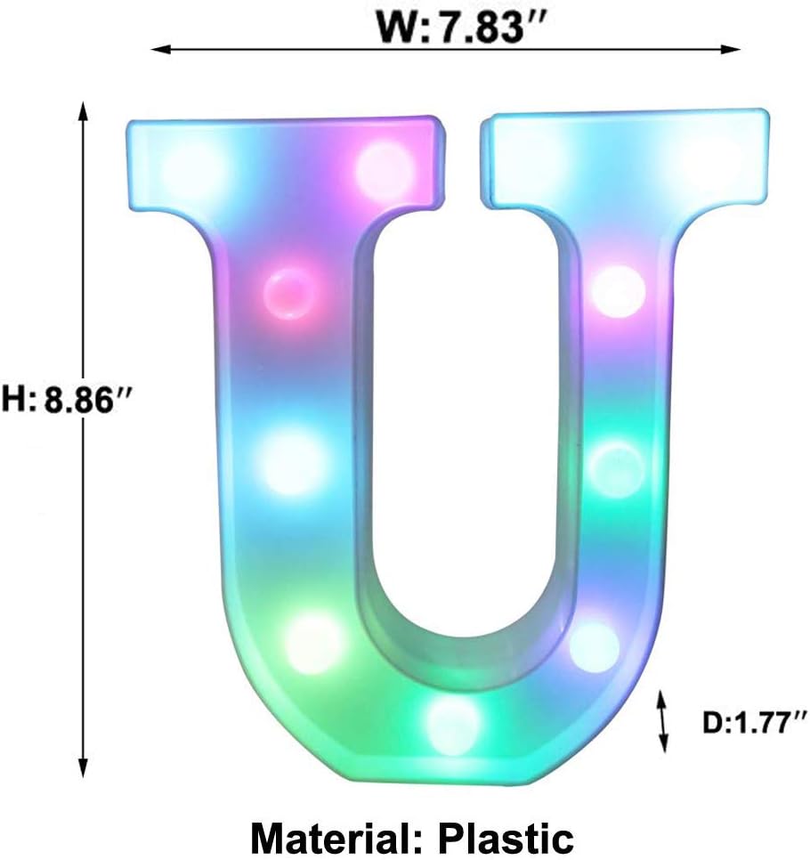 Pooqla Colorful LED Marquee Letter Lights with Remote – Light Up Marquee Signs – Party Bar Letters