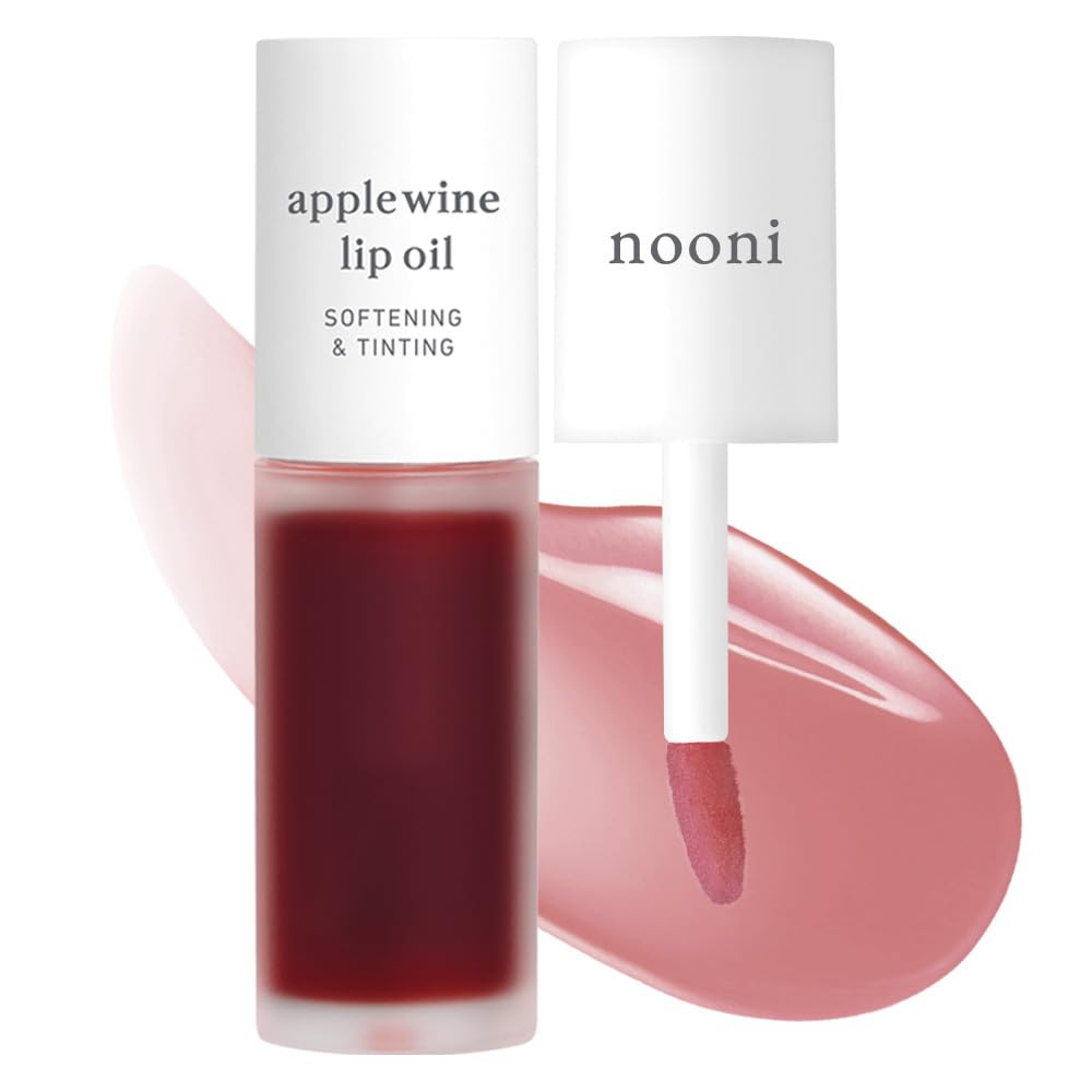 NOONI Korean Lip Oil - Applewine | Long-Lasting, Moisturizing, Plumping, Revitalizing for Dry Lips