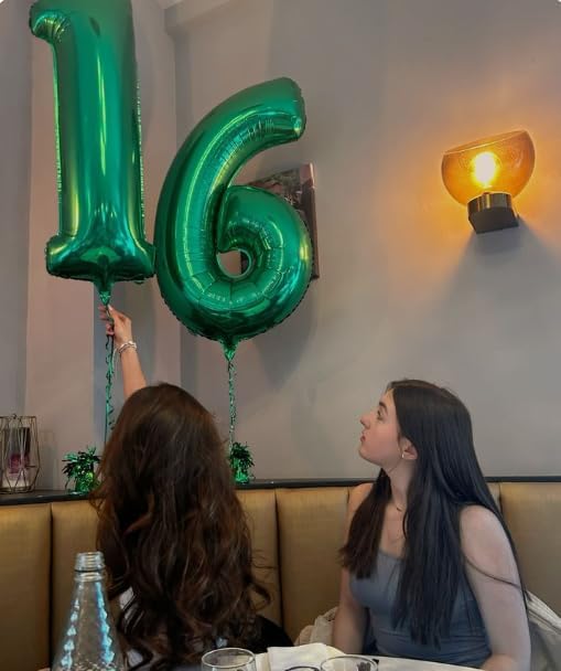 Green Number 1 Balloon 40 inch, Number 1 Birthday Balloon for Boy Girl, Green Foil One Balloon for