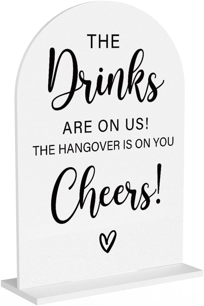 Acrylic Wedding Sign, Bridal Shower Decorations, The Drinks Sign for Ceremony, Modern Font Table