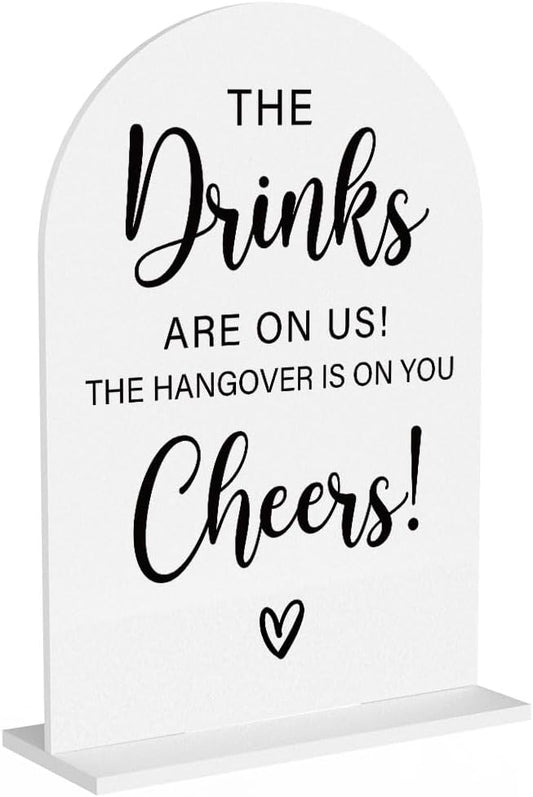 Acrylic Wedding Sign, Bridal Shower Decorations, The Drinks Sign for Ceremony, Modern Font Table