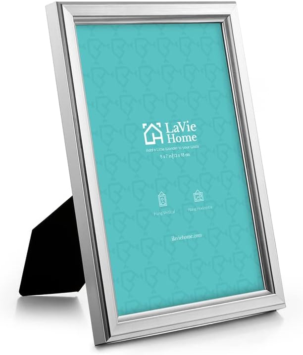 LaVie Home 5x7 Picture Frames (12 Pack, Silver) Simple Designed Photo Frames for Wall Mount