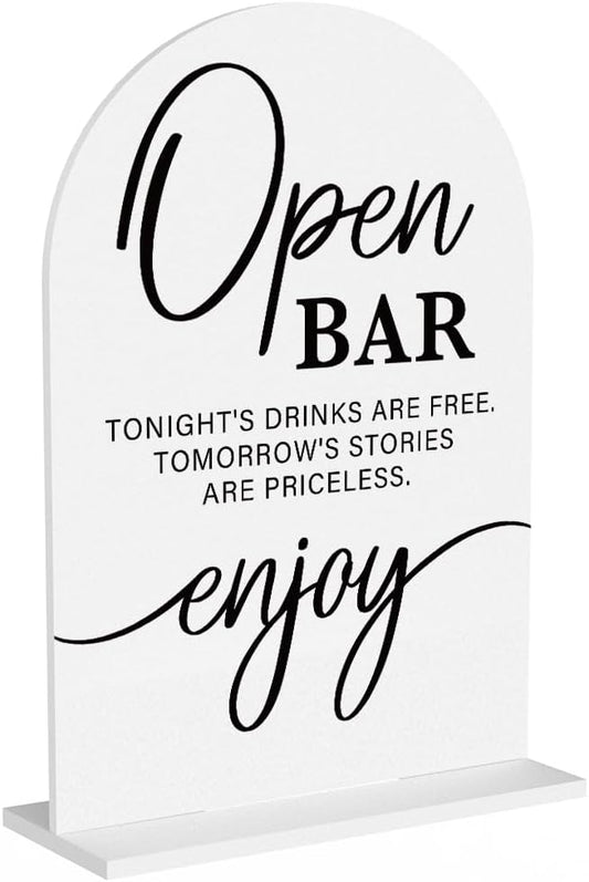 Acrylic Wedding Sign Wedding Signs for Ceremony Open Bar Sign for Wedding Modern Calligraphy Arch