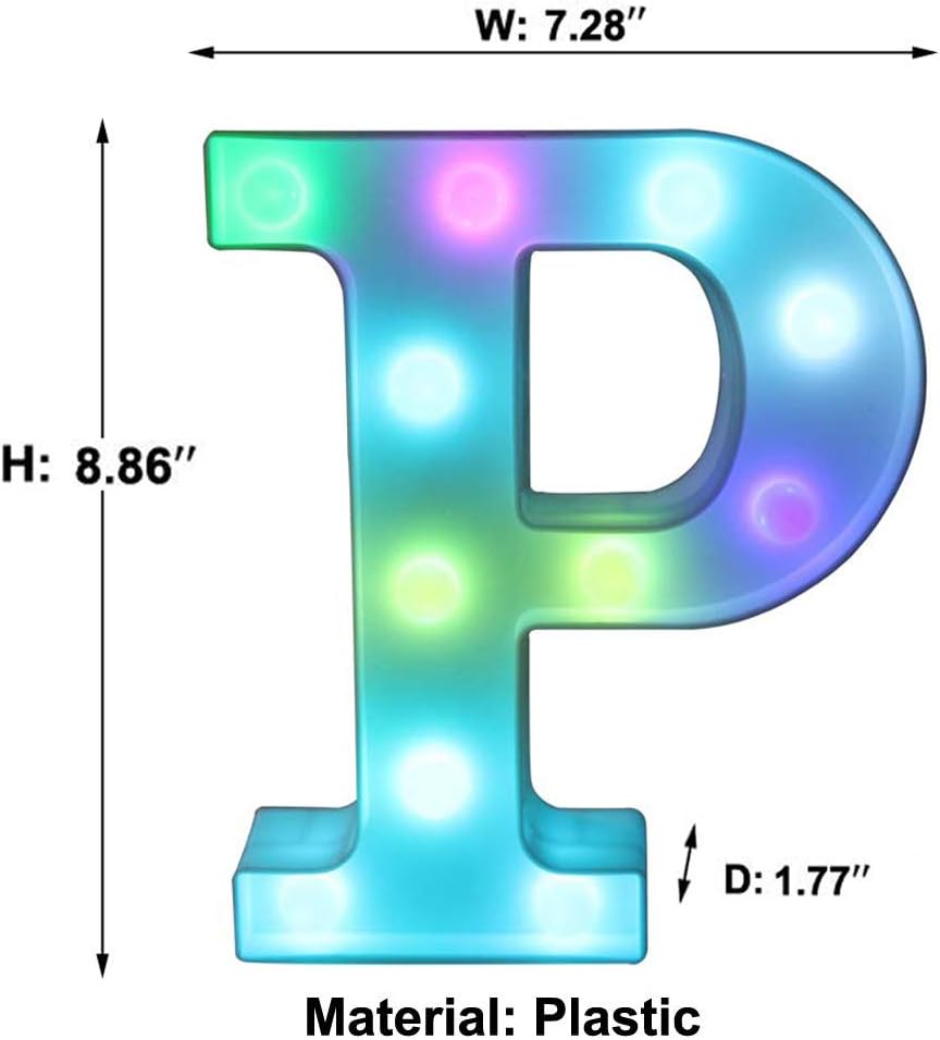 Pooqla Colorful LED Marquee Letter Lights with Remote – Light Up Marquee Signs – Party Bar Letters