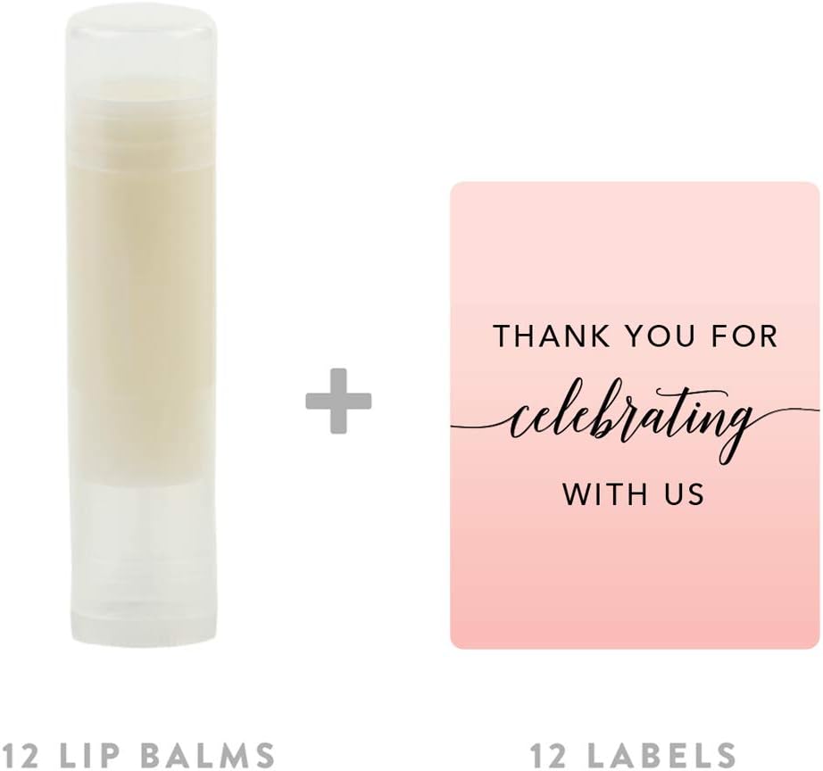 Andaz Press Blush Pink Rose Elegant Party, Lip Balm Chapstick Favors, Thank You For Celebrating