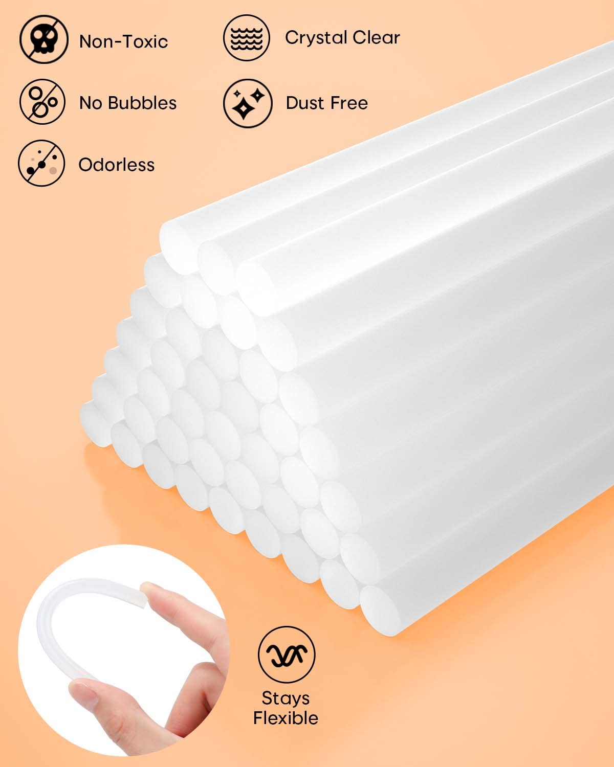 SHALL Full Size Hot Glue Sticks, 0.43??Dia x 4??Long, 120-pack Clear Hot Melt Glue Gun Sticks for