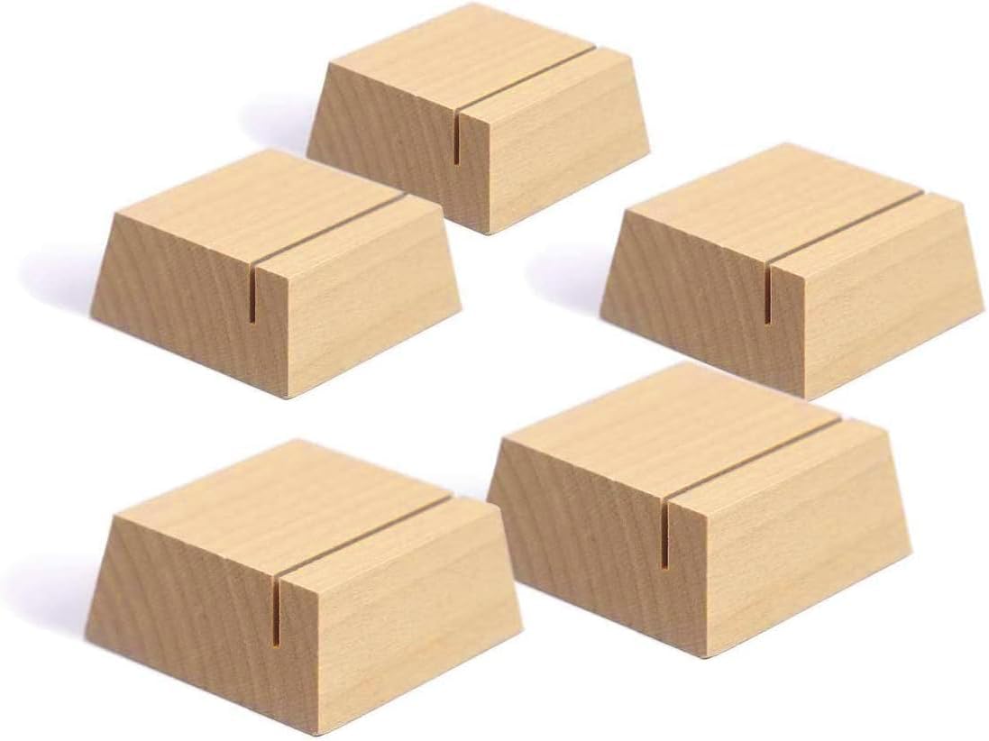 UNIQOOO Elegant Birch Wood Stand |1.2mm Slot, for Wedding Table Number Cardstock, Place Card