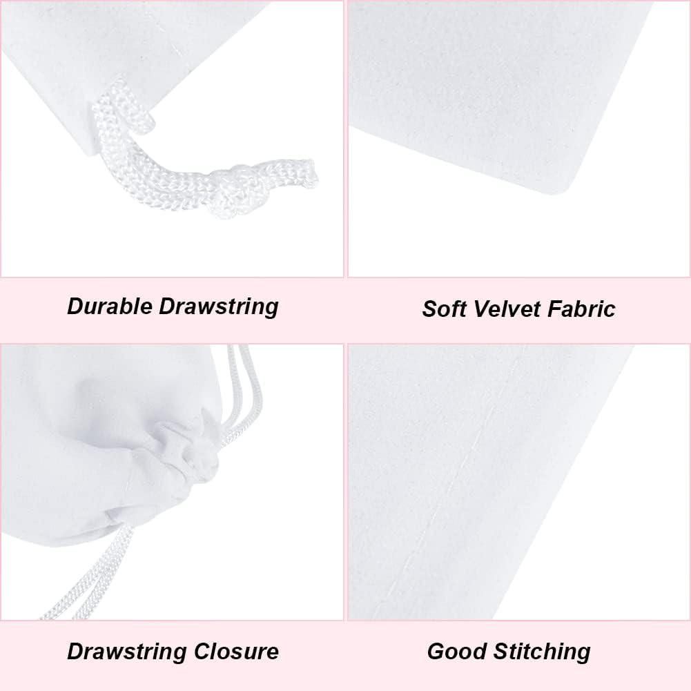 Shintop Velvet Bags, 10pcs 3x4inch Drawstring Gift Bags Jewelry Pouch for Wedding Favor Birthday