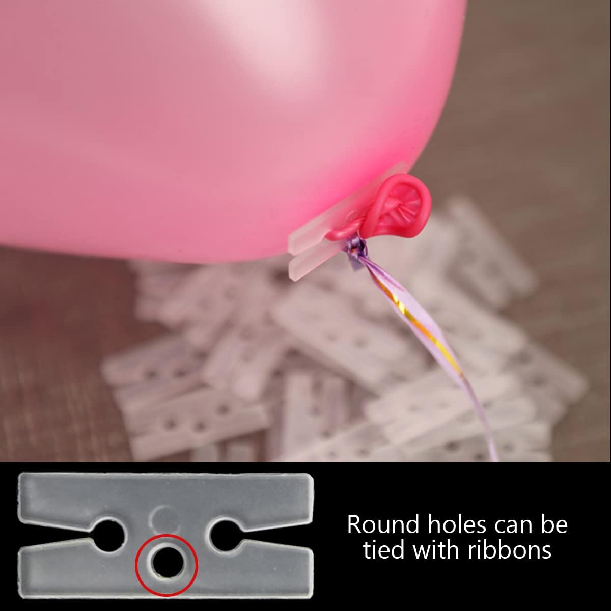 GXXMEI 300PCS Plastic Balloon Clips Ties for Sealing, H Shape Bulk Balloon Ties clips Tool for