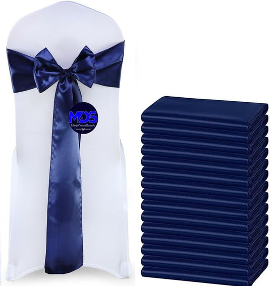 MDS Pack of 75 PCS Satin Chair Sashes Charmeuse Sateen Dining Chair Bows Ribbon Ties Back Sash for