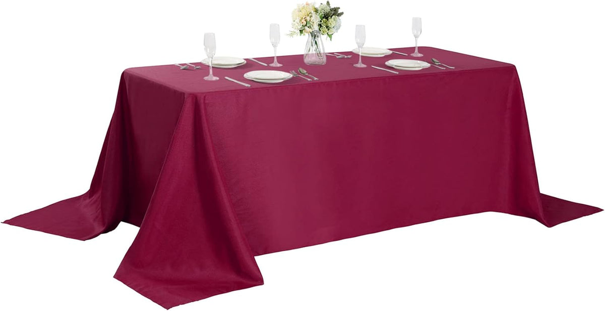 Rectangle Tablecloth 90x132 inch Washable Polyester Fabric Table Cloth for Wedding Party Dining