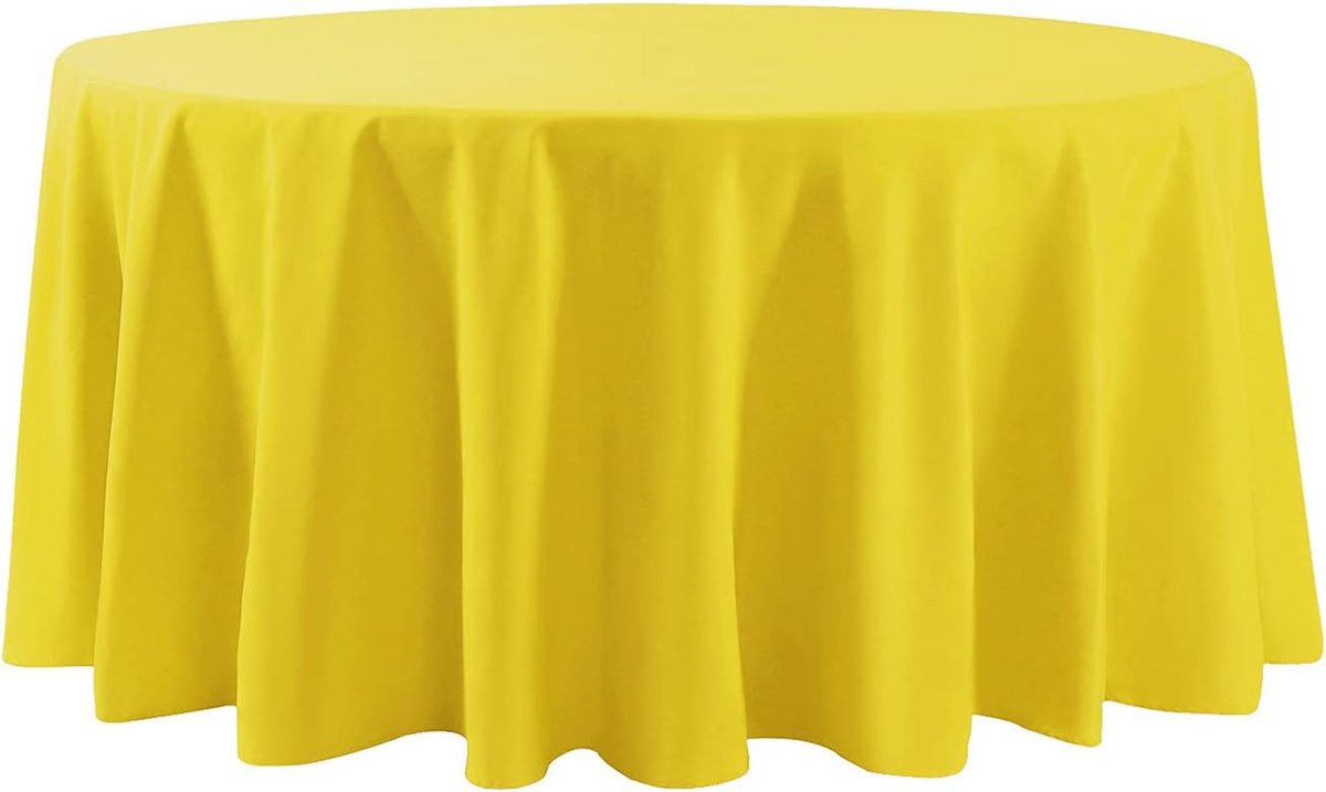 108 inch Round Tablecloth Washable Polyester Table Cloth Decorative Table Cover for Wedding Party