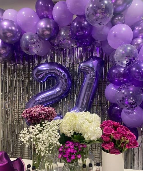 Jumbo Purple Number 1 Balloon 40 Inch, Mylar Foil Number One Balloons for Boy Girl 1st 1 11 21 31