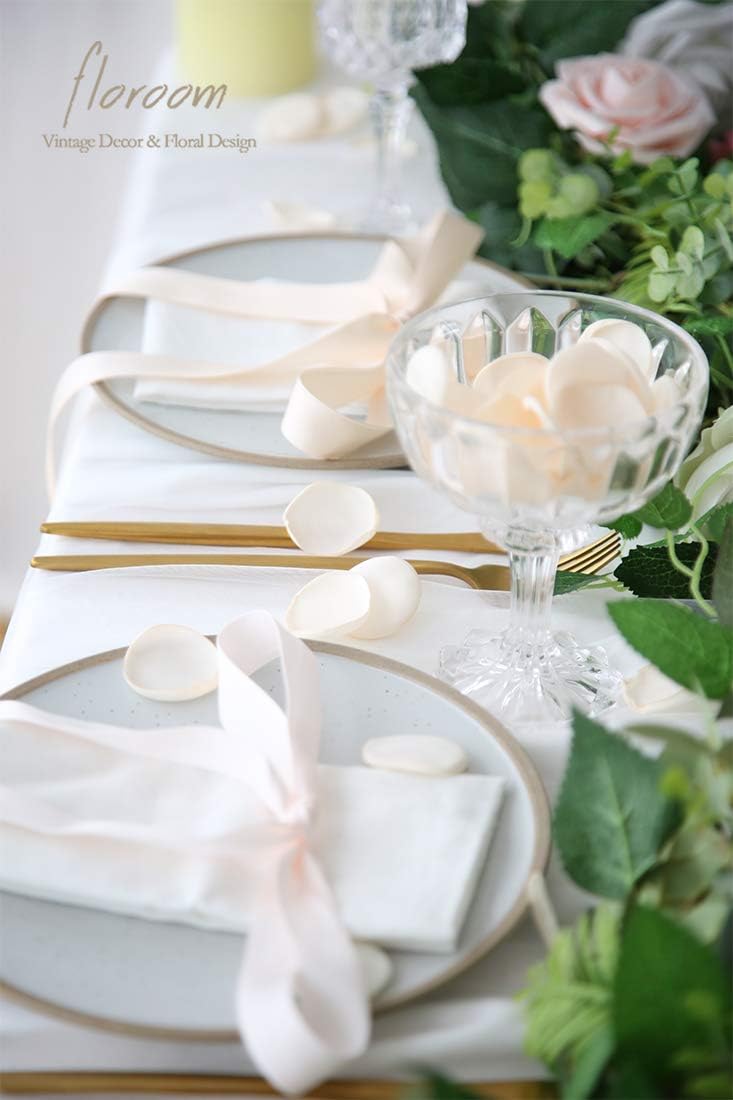 Floroom 500pcs Rose Petals Cream Faux Silk Flower Petals for Wedding Flower Girl Basket Aisle