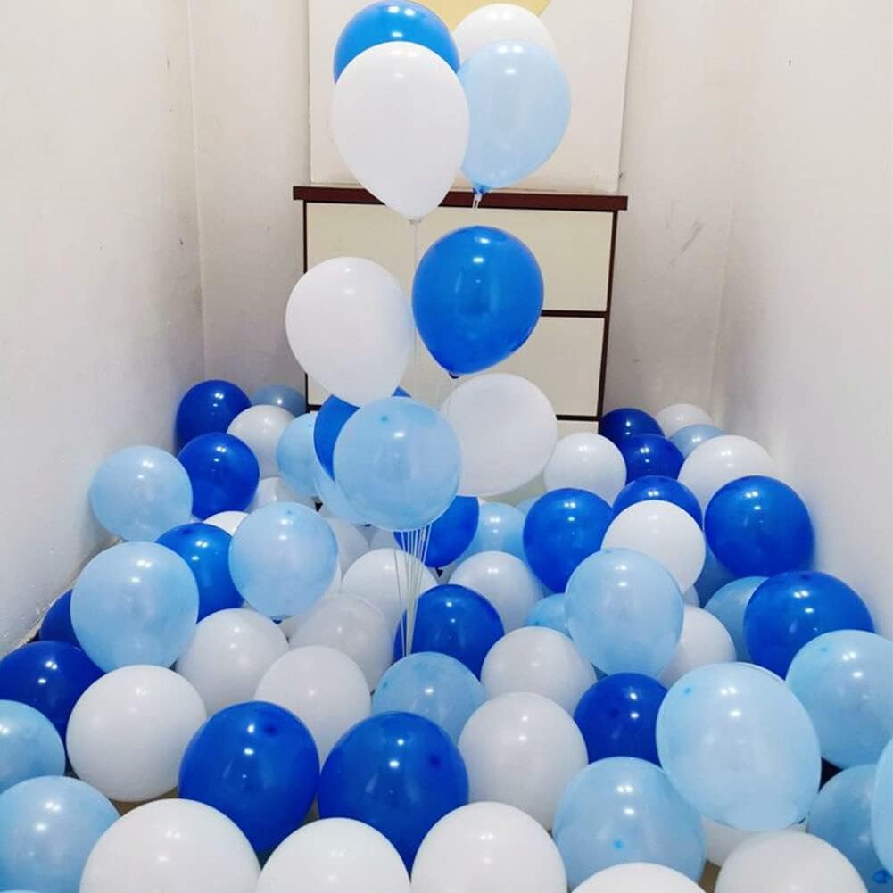 300 Pack Blue and White Balloons 5 Inch Mini Blue Light Blue White Latex Small Balloons Set for