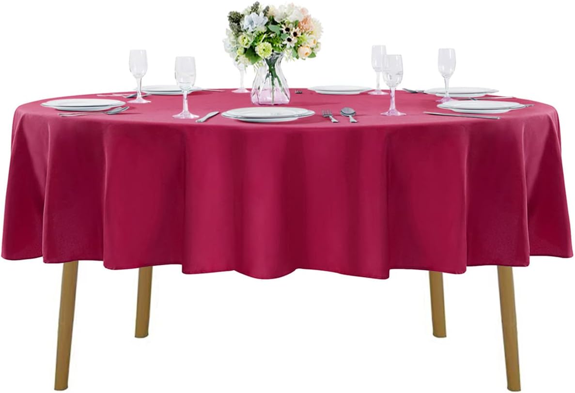 70 inch Round Tablecloth Washable Polyester Table Cloth Decorative Table Cover for Wedding Party