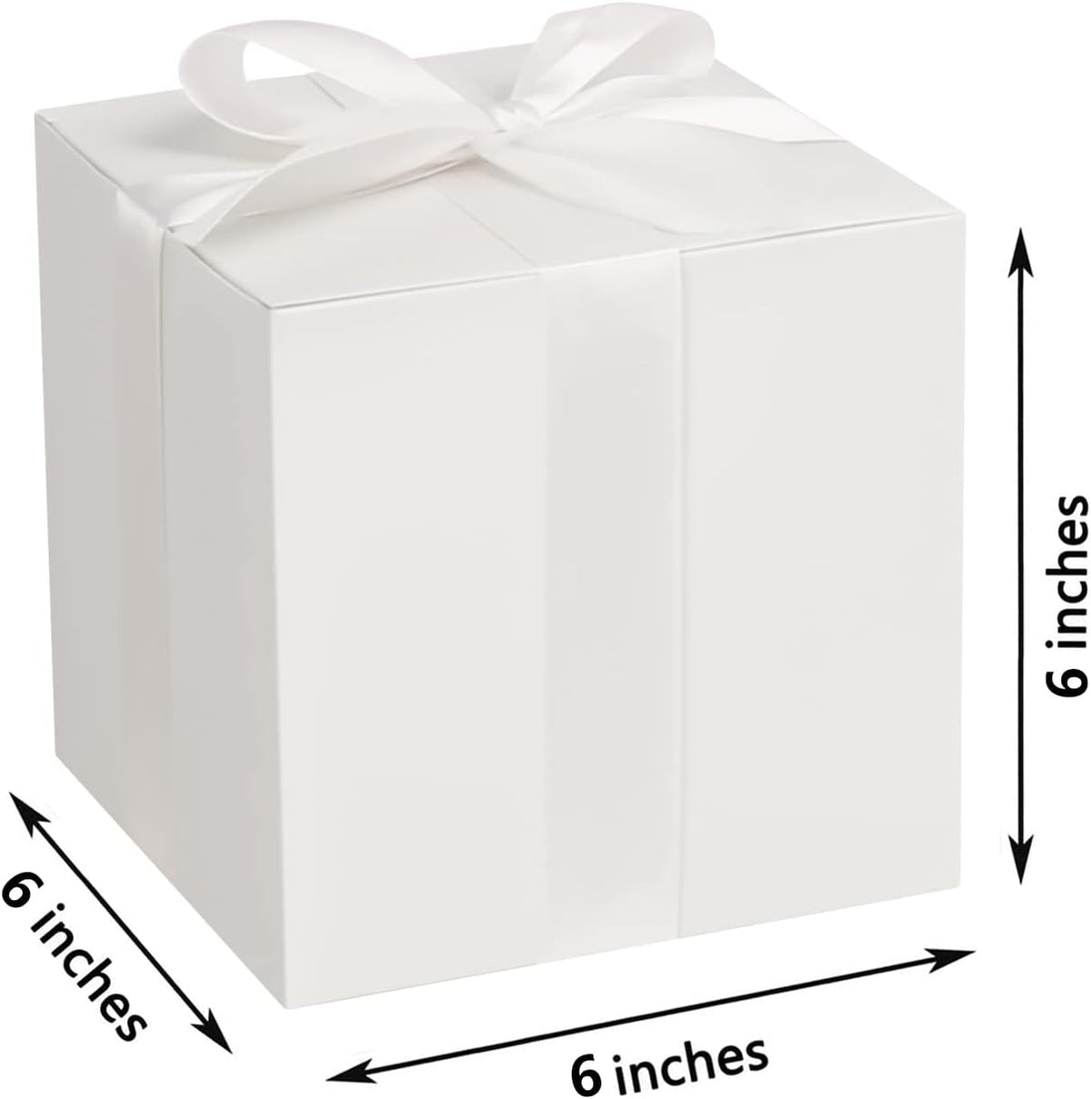 COTOPHER Small Gift Boxes 25 Pack 6x6x6 inches White Gift Boxes with Lids for Gifts, Crafting