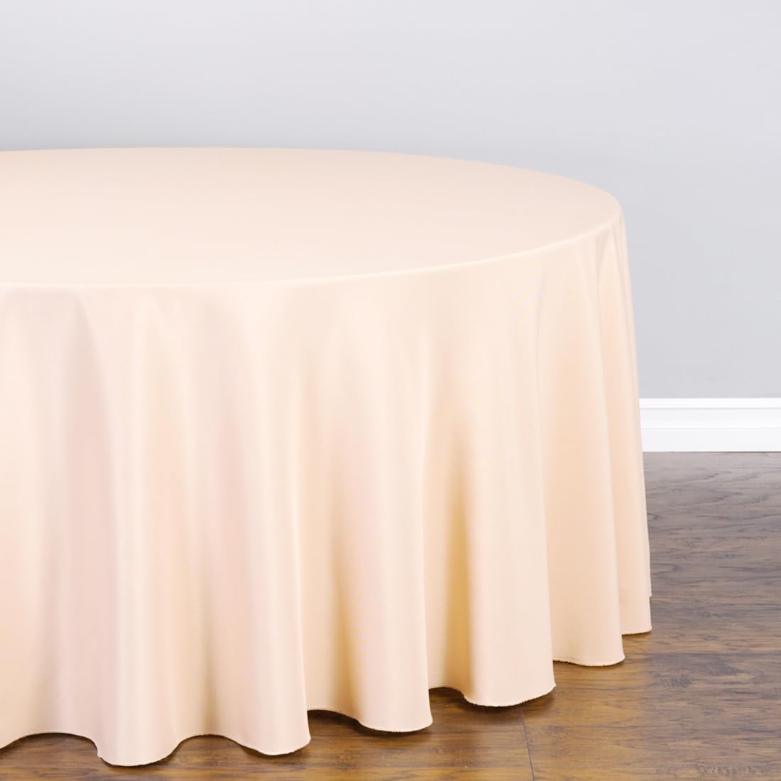 LTC LINENS 2 Pack 108 Inch Round Tablecloth Peach - Great for 48 Inch Round Table Floor Length