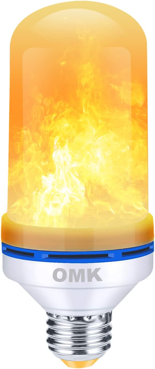 OMK Flame Light Bulbs, Christmas Decorations Flame Bulb, LED Flame Effect Fire Light Bulbs, for
