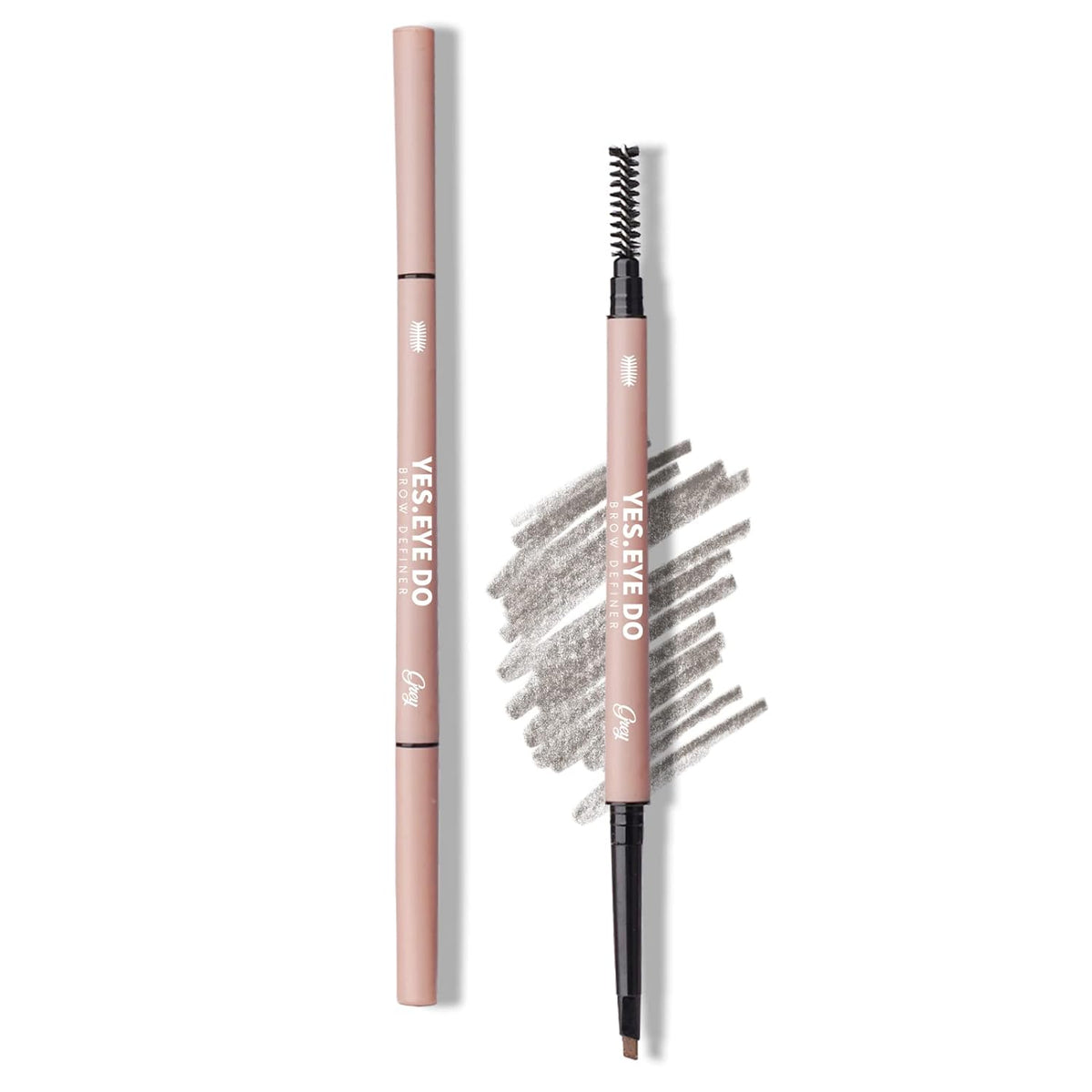 Grey Eyebrow Pencil for Older Women, Dual-Ended Gray Eyebrow Pencil for Grey Hair with Spoolie