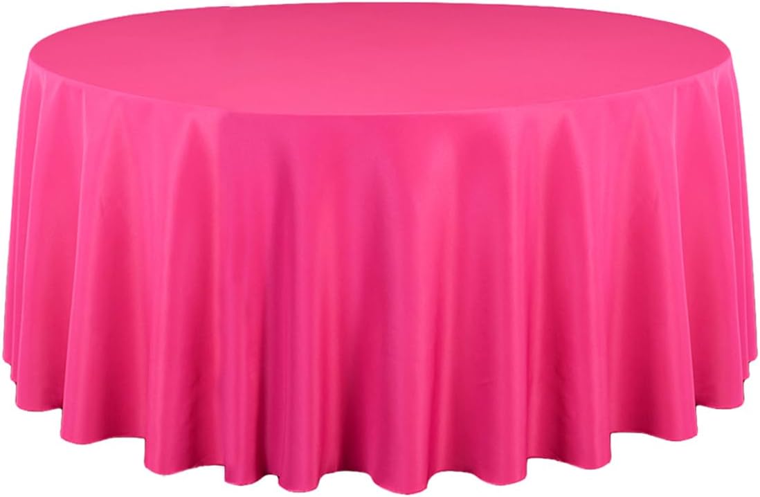 LTC LINENS Fuchsia Round Tablecloth 120 Inch for 60 Inch Round Table - Washable, Wrinkle Resistant