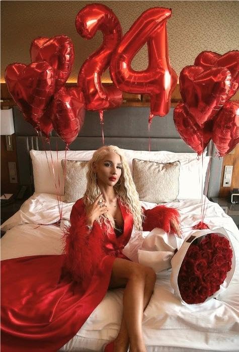 Number Balloon 40 Inch Red 4 Balloon, Red Large Numbers 4 Four Balloon Decor, 4 14 24 34 40 44 48