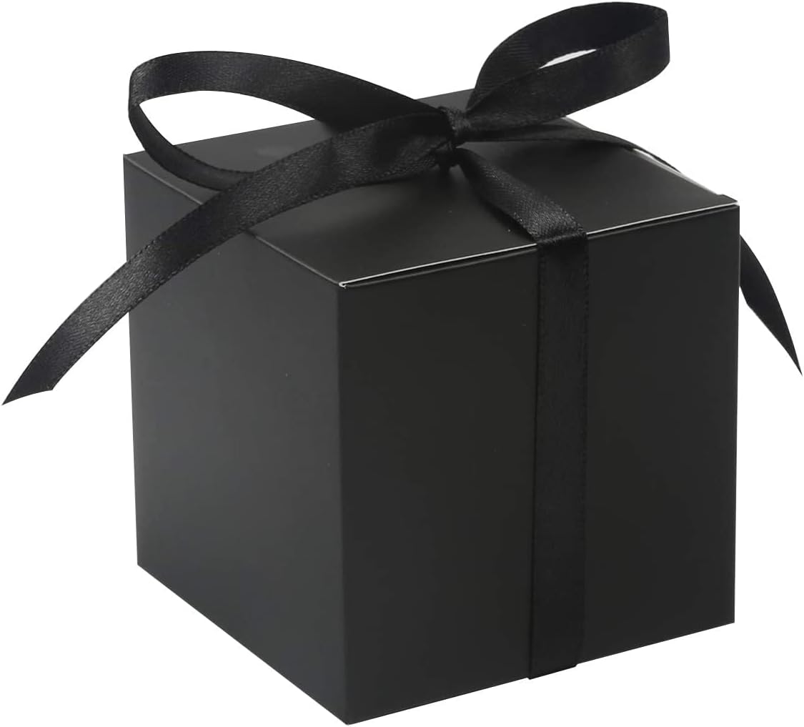 COTOPHER 25pcs Wedding Favor Boxes, Paper Gift Boxes 3x3x3 Inches Small Gift Boxes with Ribbons for