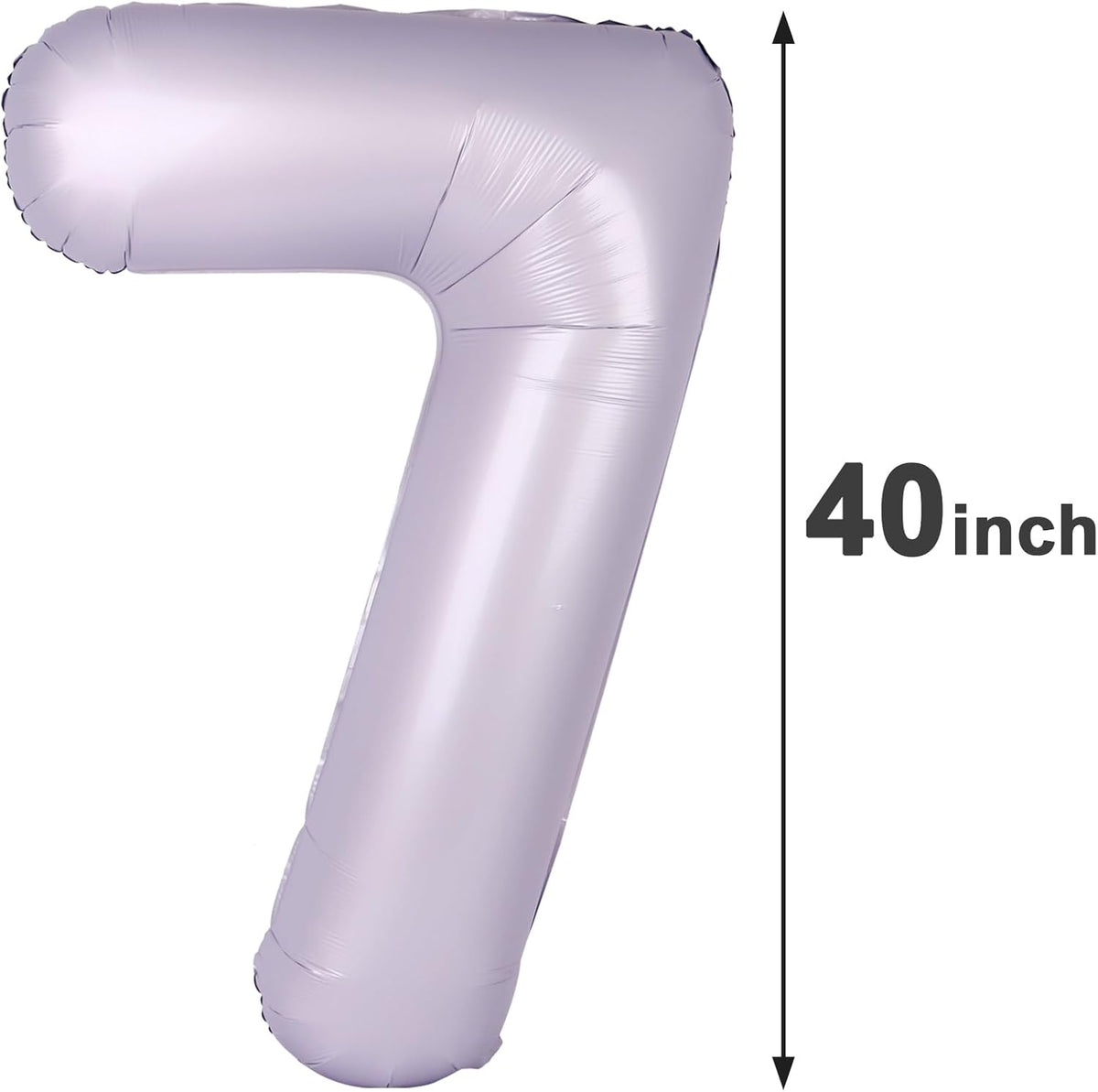 Lavender Number 7 Birthday Balloon 40 Inch, Digital Balloons for 7 17 27 70 77 Party Celebration