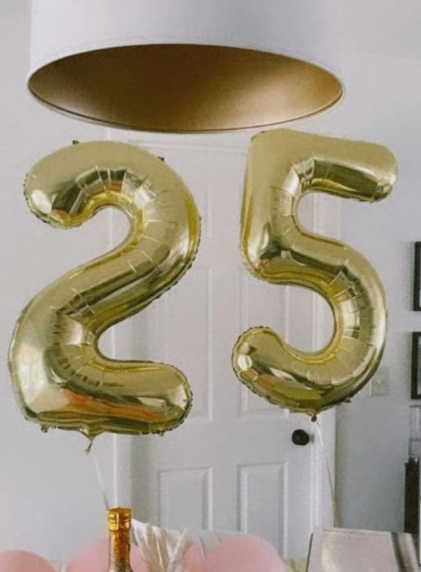 Large Champagne Gold 40 Inch Birthday Number 5 Balloon, Light Gold Five 5th 15 25 35 50 55 Birthday