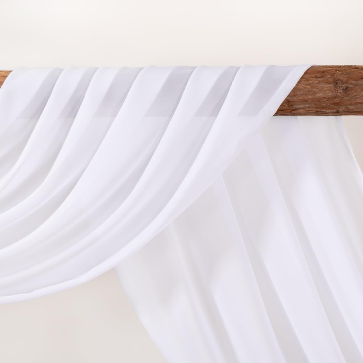 White Wedding Arch Draping Fabric 4 Panels 30'' x 18FT Sheer Chiffon Arch Drapery for Photo Booth