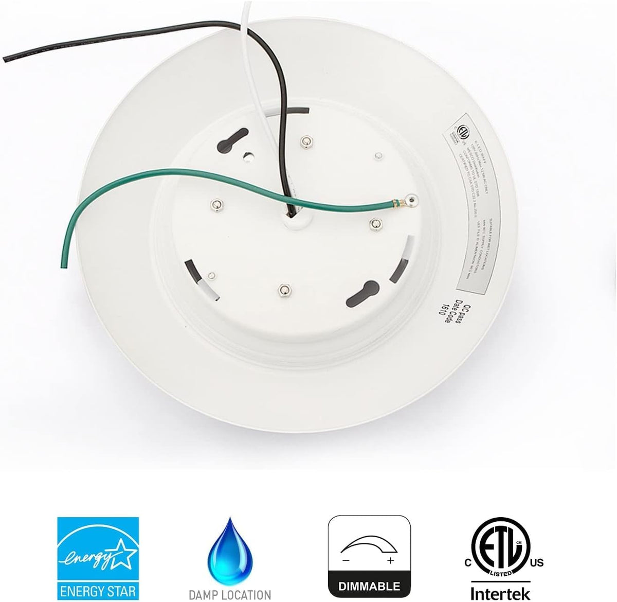 20 Packs 4 Inch LED Low Profile Recessed & Surface Mount Disk Light, Round, 10W, >600 Lumens, 3000K