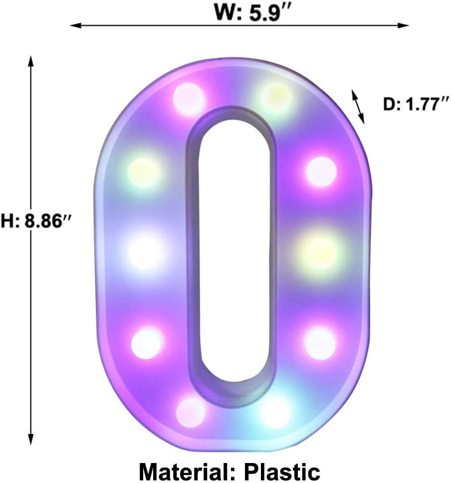 Pooqla Colorful Marquee Letters LED Light Up Letters with Remote, Party Birthday Letter with Lights