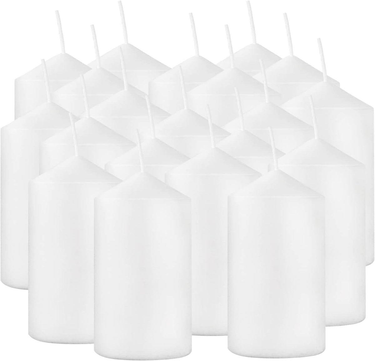2"x4" High White Pillar Candles, Set of 20 Unscented. Bulk Buy. Ideal for Halloween, Wedding