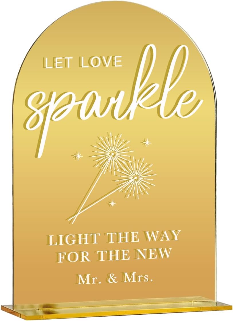Acrylic Wedding Sign, Bridal Shower Decorations, Let Love Sparkle Sign for Ceremony, Modern Font