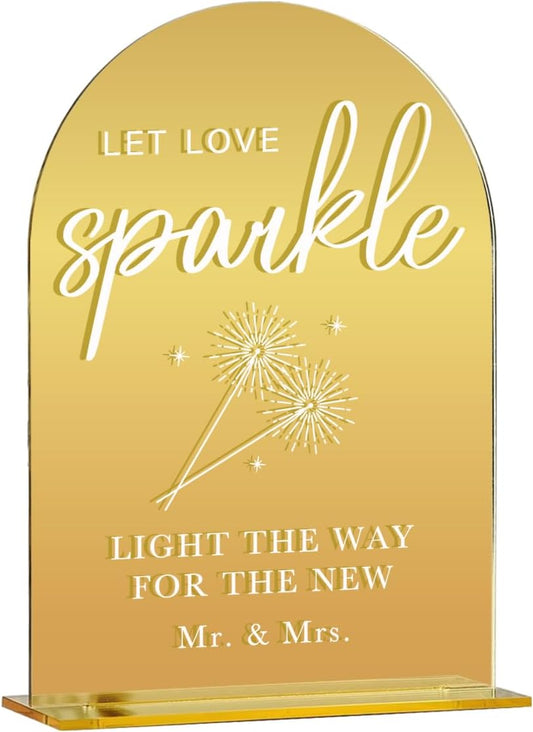 Acrylic Wedding Sign, Bridal Shower Decorations, Let Love Sparkle Sign for Ceremony, Modern Font