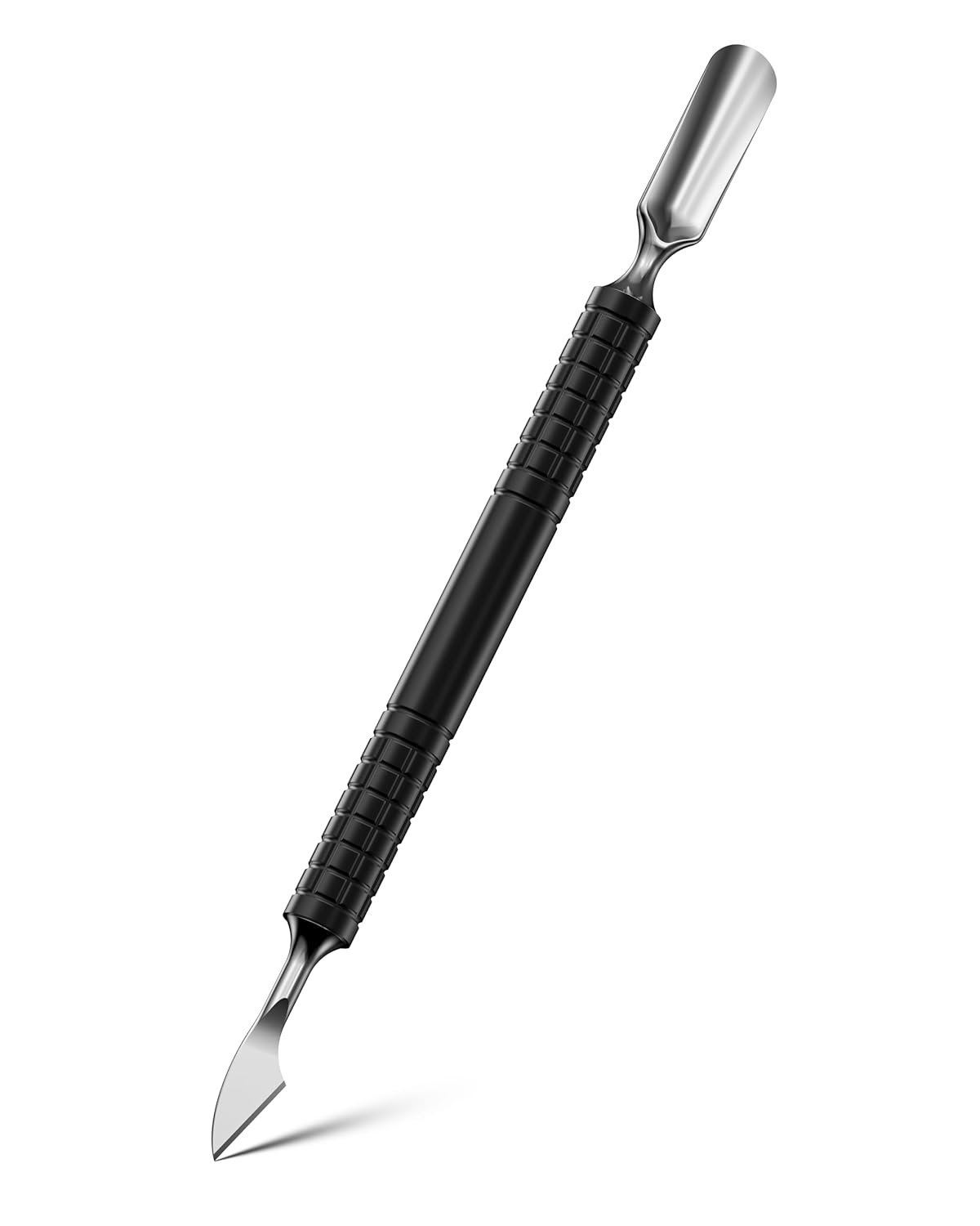 FERYES Upgraded Dual Head Cuticle Pusher Remover Tool - Curved & Chisel Edge Stainless Steel