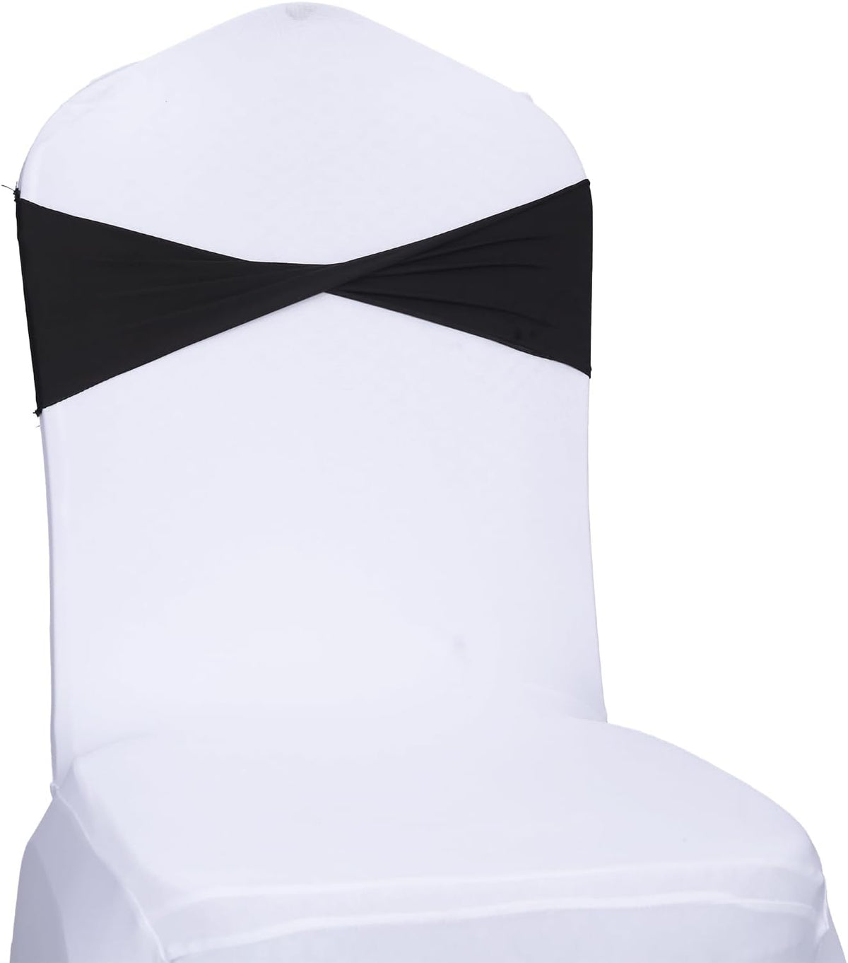 MDS Pack of 50 Spandex Chair Sashes Bows Elastic Stretch Dining Chair Bands Ties Without Slider