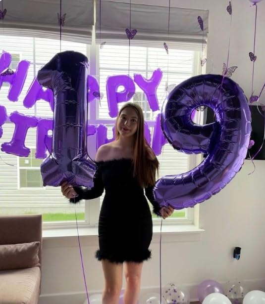 Large Purple Number 3 Balloon 40 Inch, 3 Three Wednesday Birthday Balloons,3rd 13 30 31 33 43 53