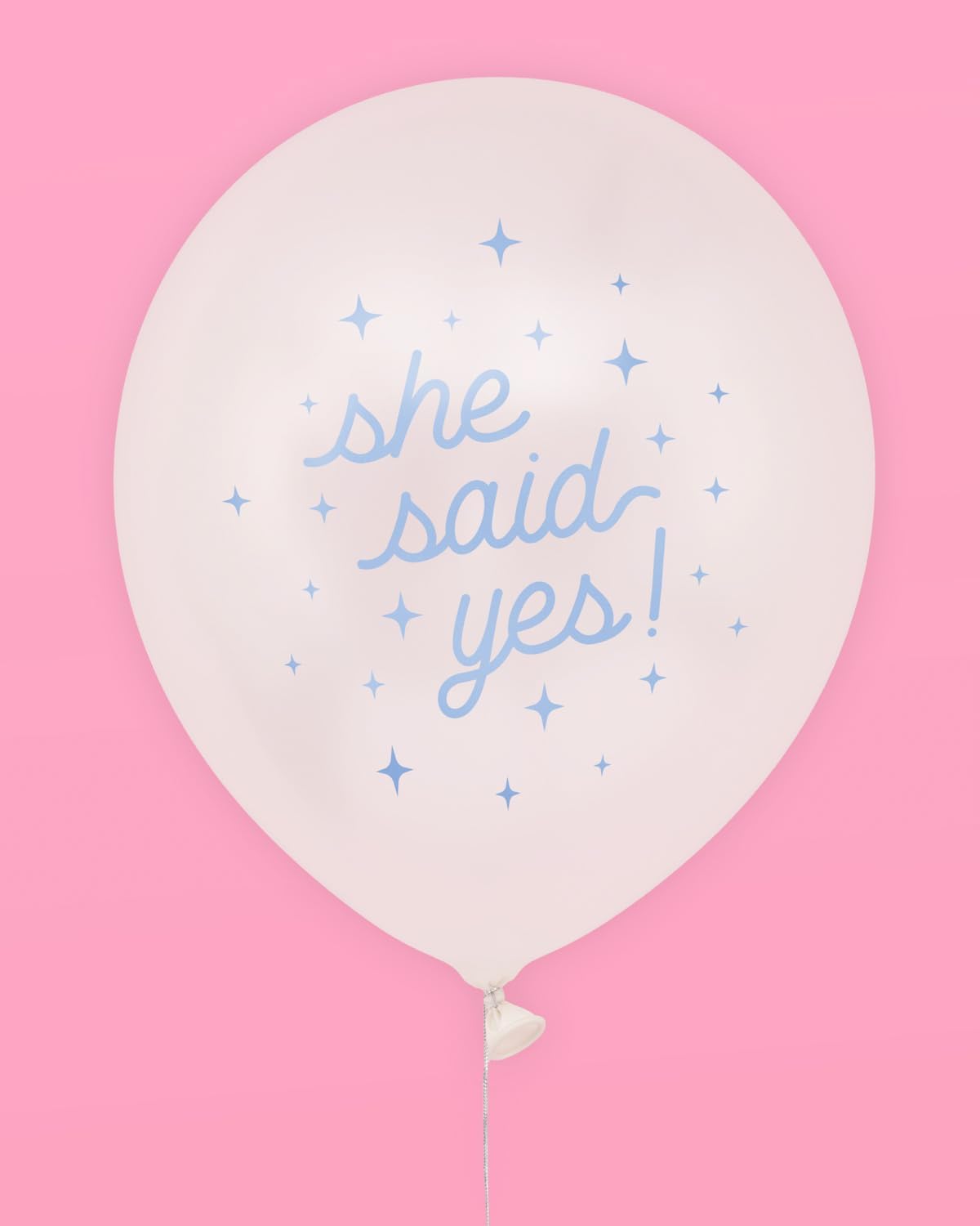 xo, Fetti Engagement Party Balloon Set | 20 pcs | Printed White + Blue She Said Yes Latex