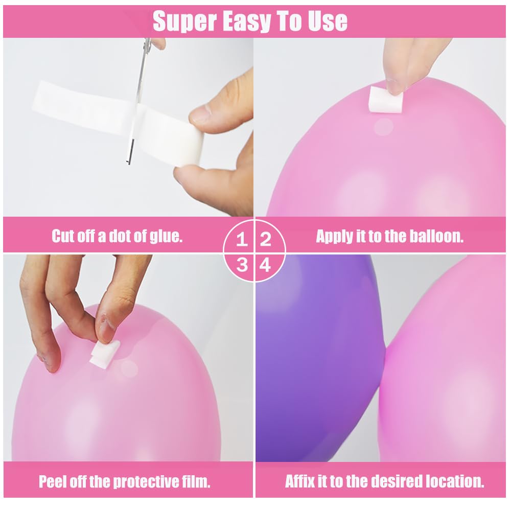Balloon Arch Kit Balloon Garland Decorating Garland Strip, 3 Tape Strips and 3 Glue Point Dots for