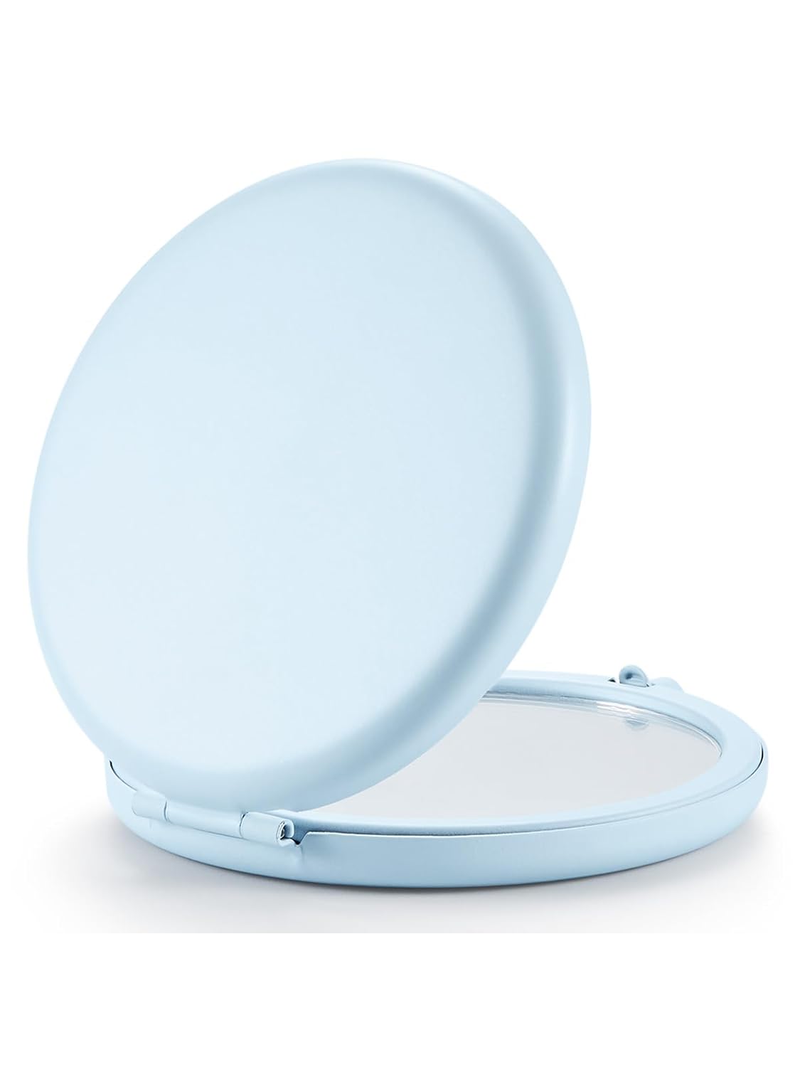 Compact Mirror for Purse, Set of 2 Double-Sided 1X/2X Magnifying Metal Pocket Makeup Mirrors(Round