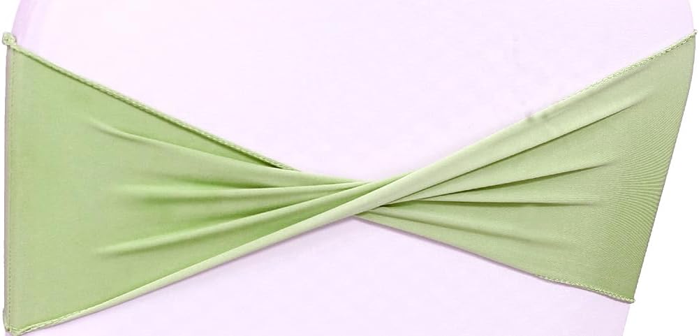 MDS Pack of 75 Spandex Chair Sashes Bows Elastic Stretch Dining Chair Bands Ties Without Slider