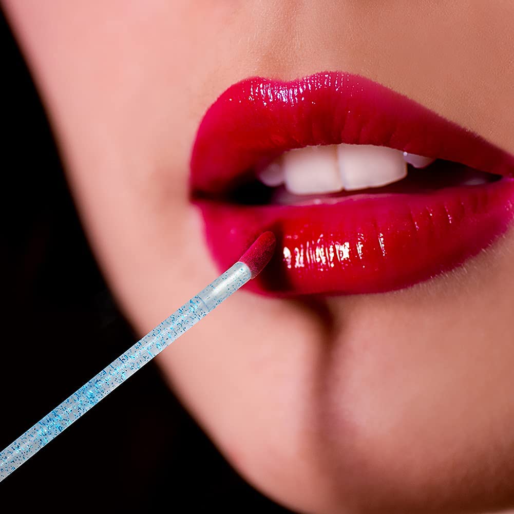 100PCS Glitter Crystal Lip Brush, Disposable Lip Brushes Lip Gloss Applicators Lipstick Gloss Wands