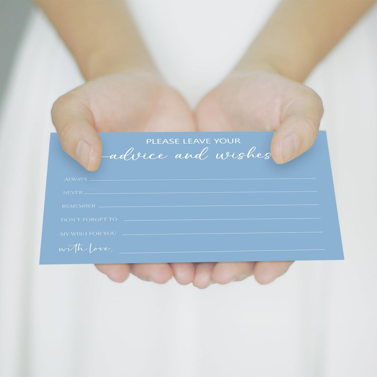 Bule Advice and Wishes Card, Advice Cards for The Bride and Groom, Bridal Shower,Wedding or Baby