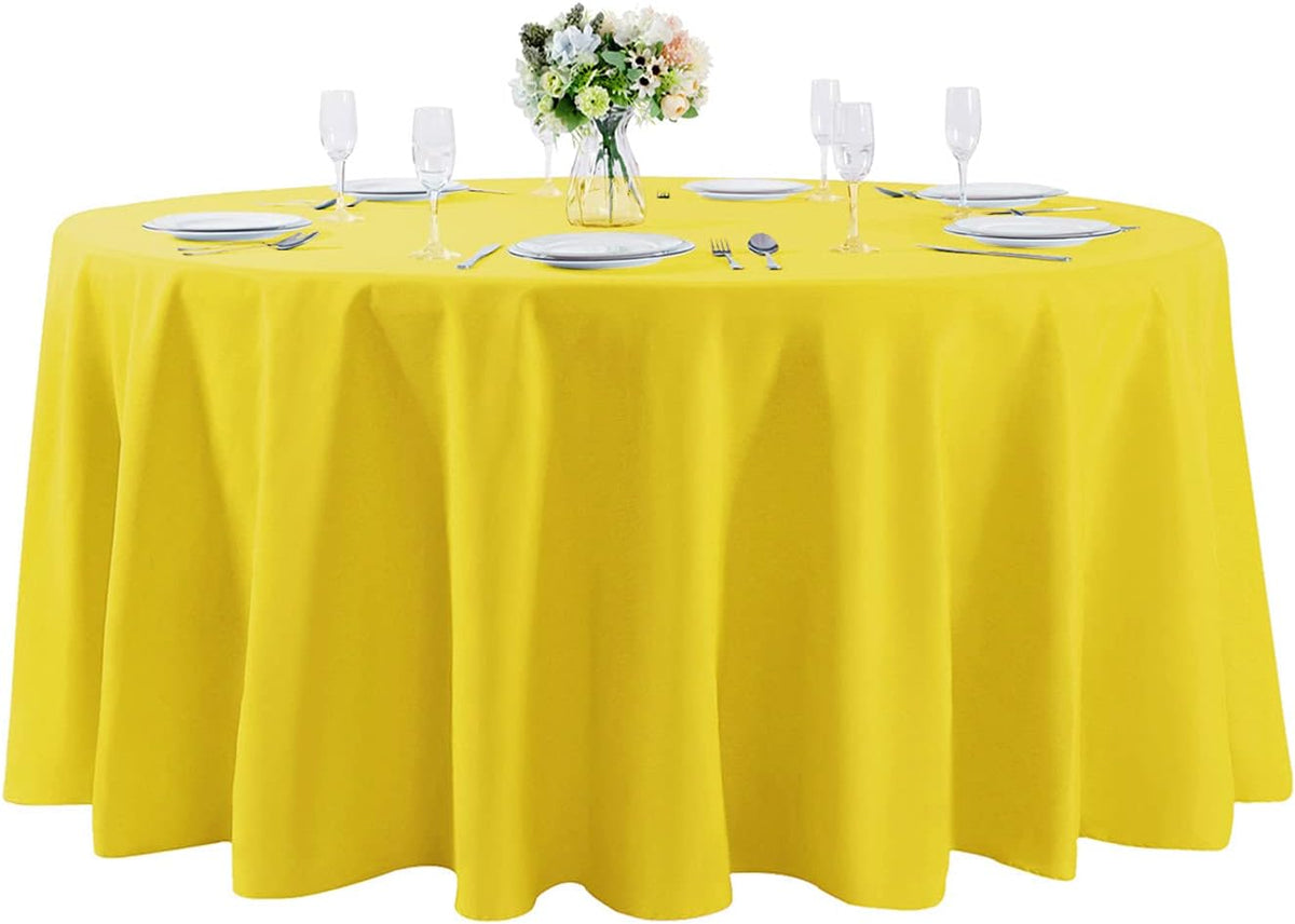 108 inch Round Tablecloth Washable Polyester Table Cloth Decorative Table Cover for Wedding Party
