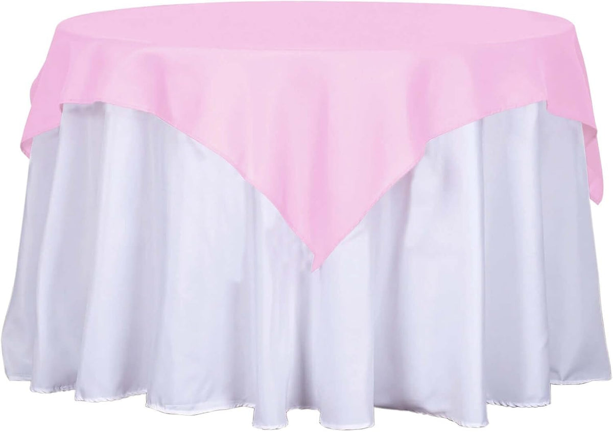 Efavormart 54x54 Pink Wholesale Linens Seamless Polyester Square Linen Tablecloth for Wedding