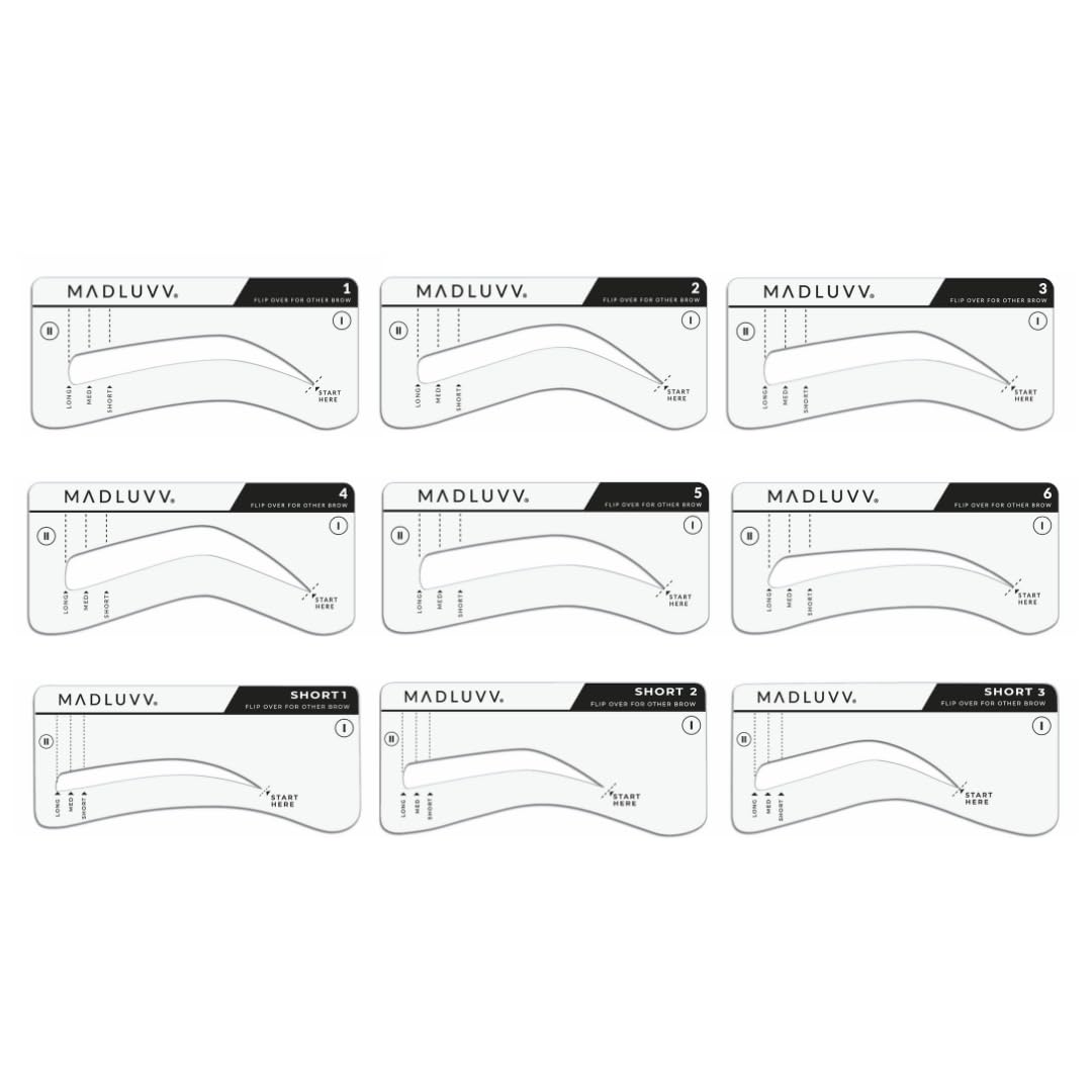 MADLUVV Brow Stamp Kit with Brow Stencils – Easy Eyebrow Shaper for Natural-Looking Brows – Popular