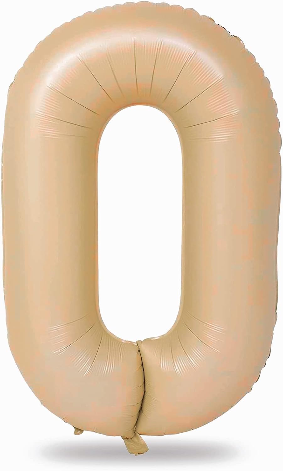 Nude 0 Balloons, 40 Inch Large Tan Foil Number Balloons Set 0-9, Self Inflating Digital 0 Helium