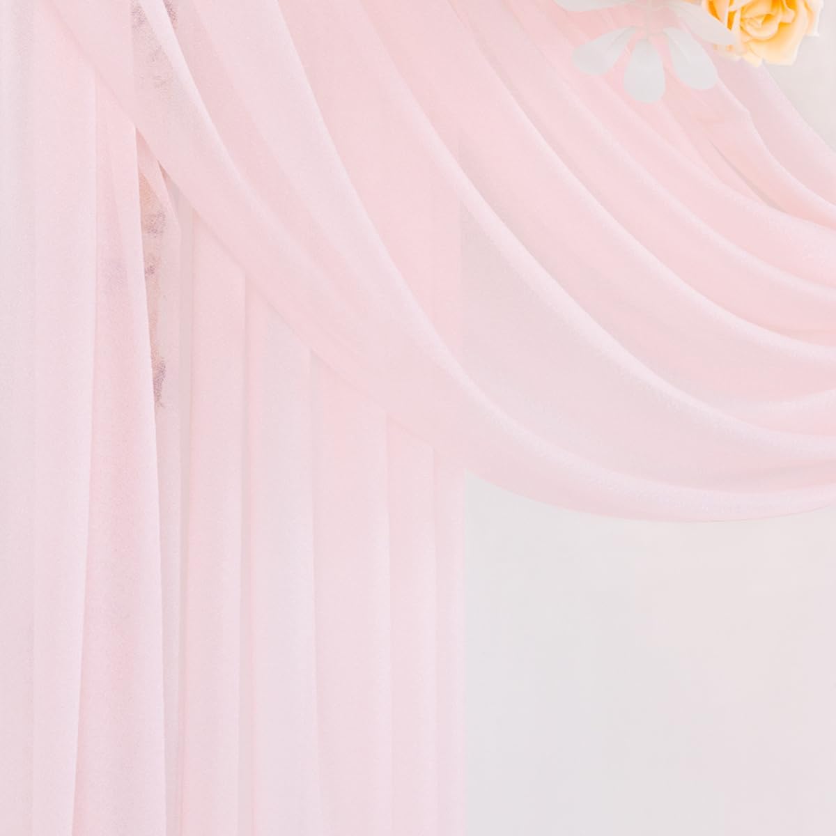 Pink Wedding Arch Draping Fabric 29" x 20 FT Blush Drapes for Backdrop Sheer Curtains Wedding