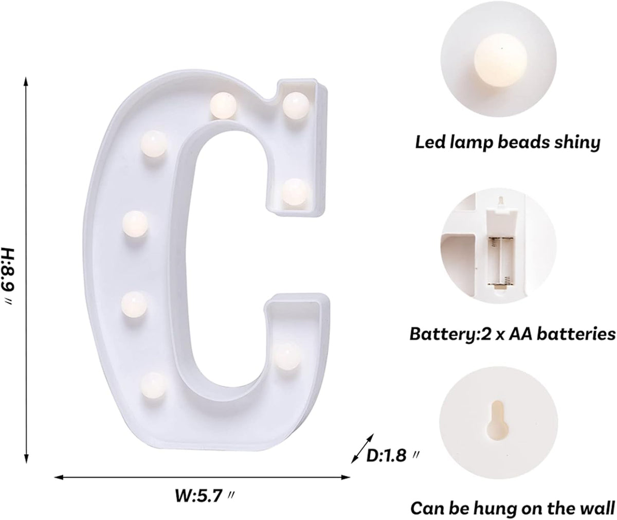 Foaky LED Letter Lights Sign Marquee Light Up Letters Sign for Night Light Wedding/Birthday Party
